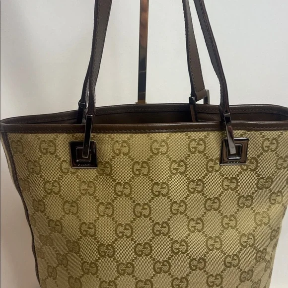Gucci GG canvas small tote - brown and tan - Picture 2 of 12